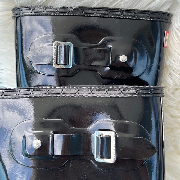 Hunter Original Black Gloss Tall Rain Boots - Picture 16 of 16